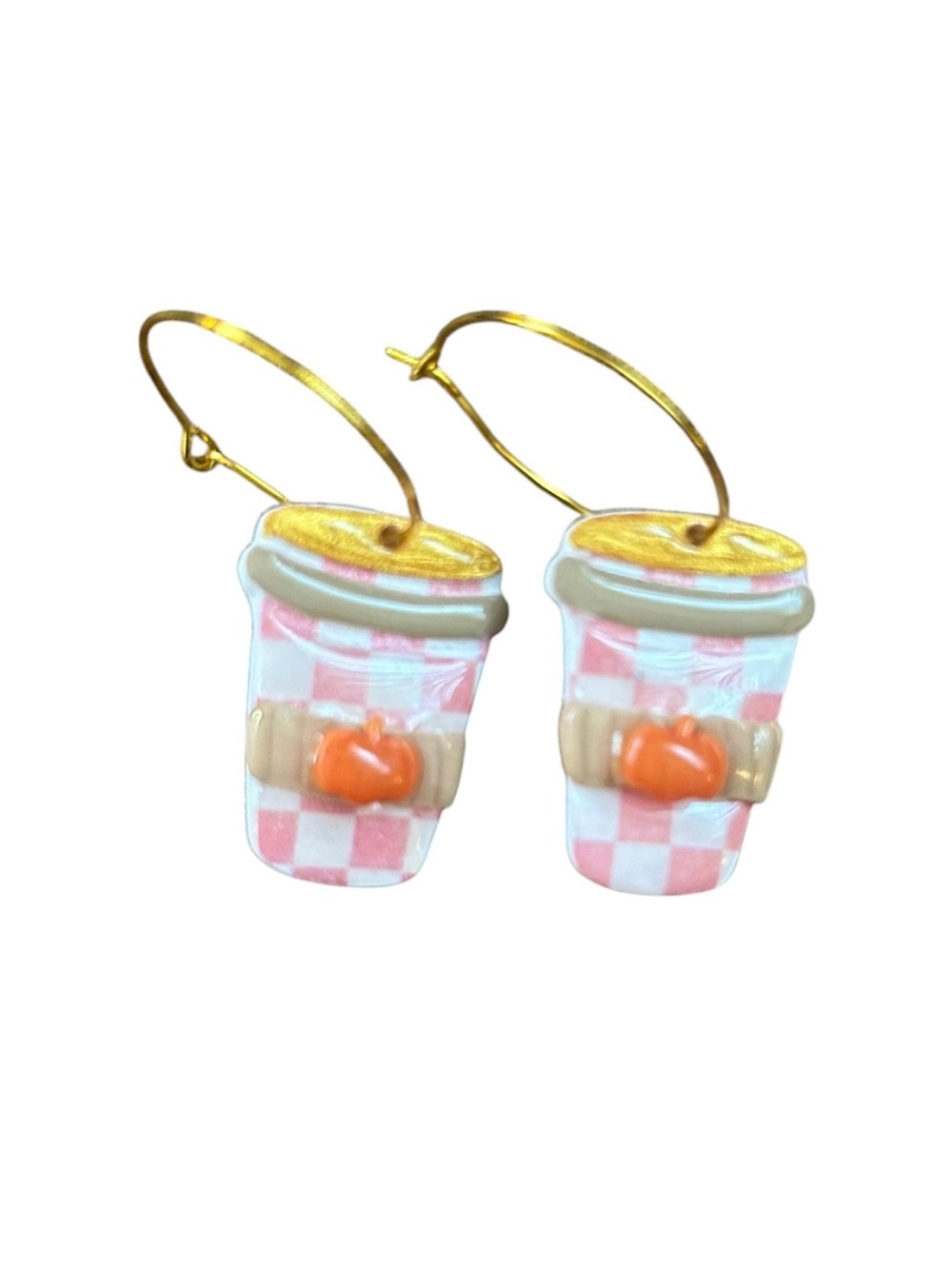 Pumpkin Spice Latte Fall Drop Earrings Cottagecore Cute Fall Pastel Cozy Autumn